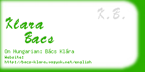 klara bacs business card