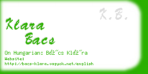 klara bacs business card